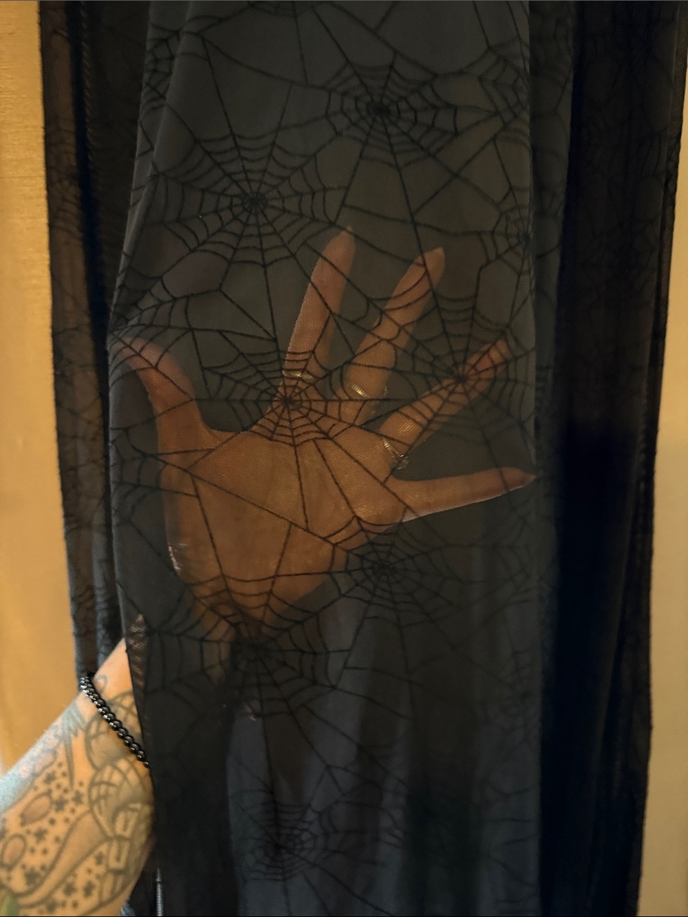Forest Ink Spiderweb M-Line Maxi Mesh Sheer Skirt Sexy Pinup Goth Alternative - Picture 6 of 8